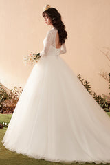 Timeless Graceful High-Neck Lace Bridal Gown with Long Sleeves